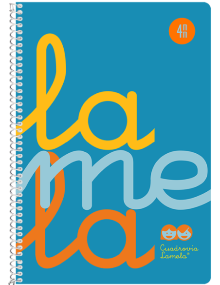 CUADERNO ESPIRAL 4º 80H 90G 4MM AZUL CUADROVIA PP